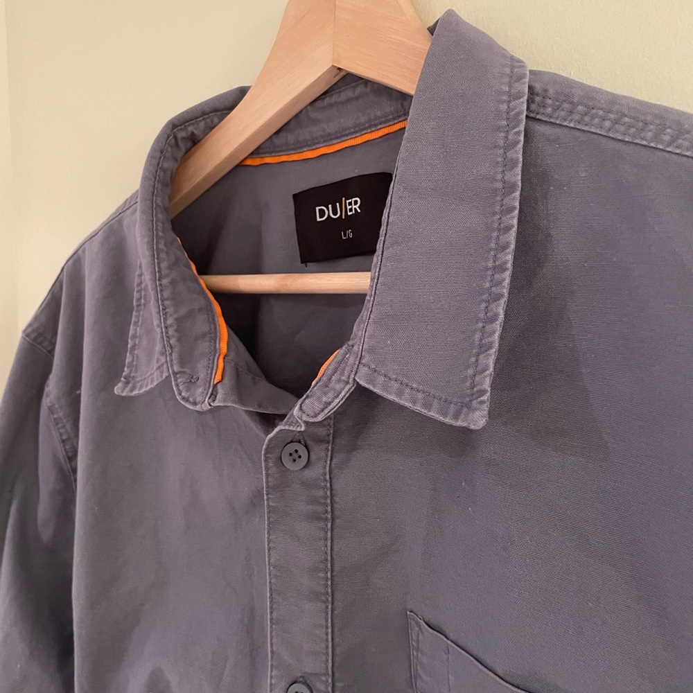 DU/ER Men’s Button Up Shirt - Greyish Blue Size L
